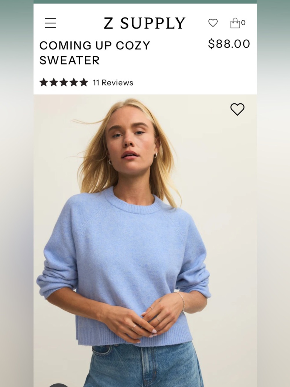 Z supply coming up cozy sweater size small
